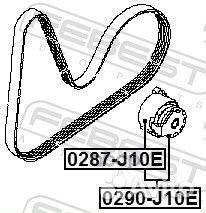 0287-J10E ролик натяжной Renault Clio/Megane 1