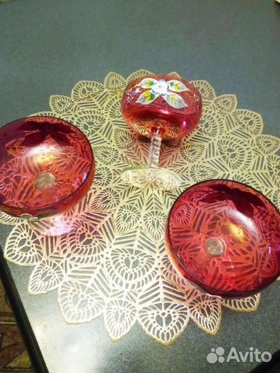 Креманки богемия при Ссср, цветное стекло