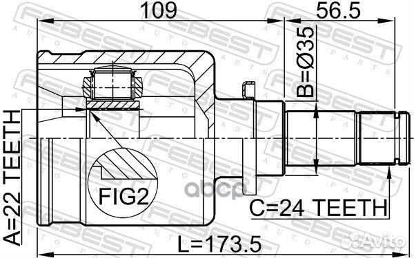 Шрус внутренний левый 22X35X24 0511-M316mtlh