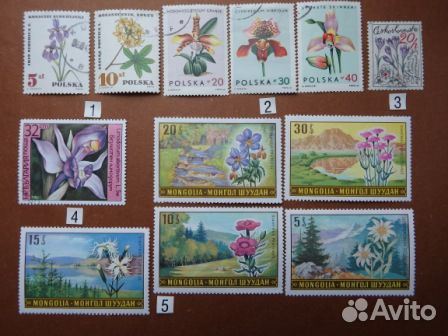 Почтовые марки. Флора -1