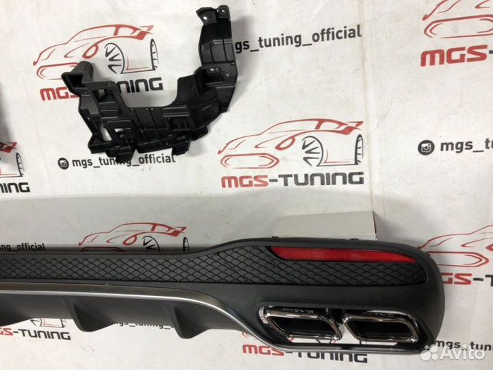 Диффузор с насадками Mercedes GLS 63 AMG хром