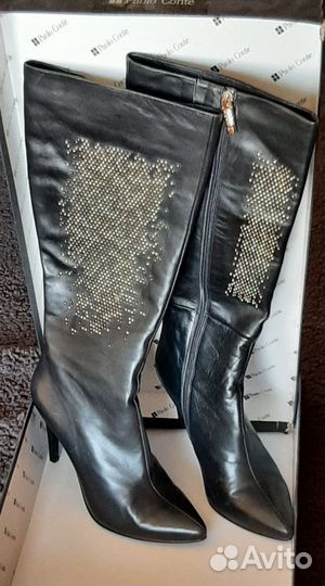 Сапоги кожаные женские