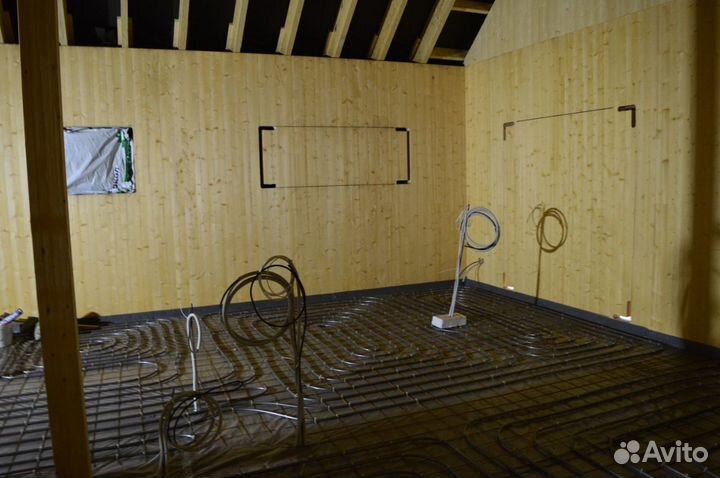 Монтаж теплого пола, систем водоснабжения