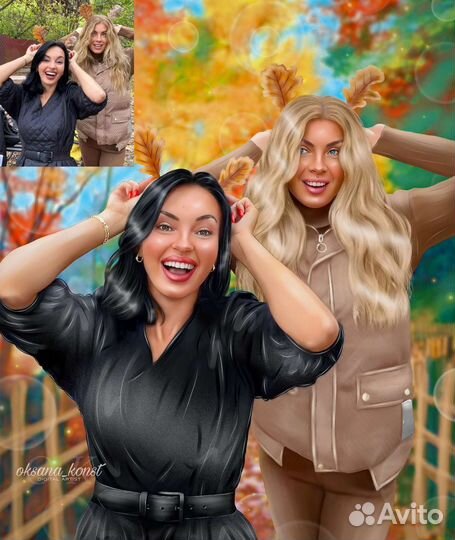 Портреты по фото на холсте - трогательный подарок