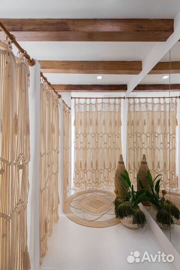 Оформление ресторана фотозона макраме штора