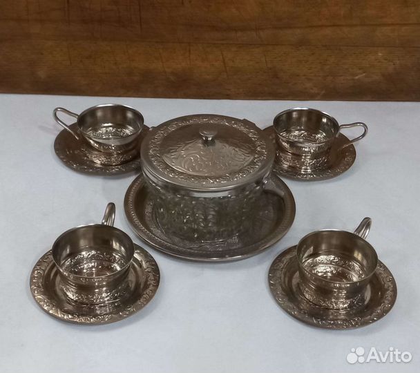 Подстаканники мельхиор, стаканы Duralex Франция