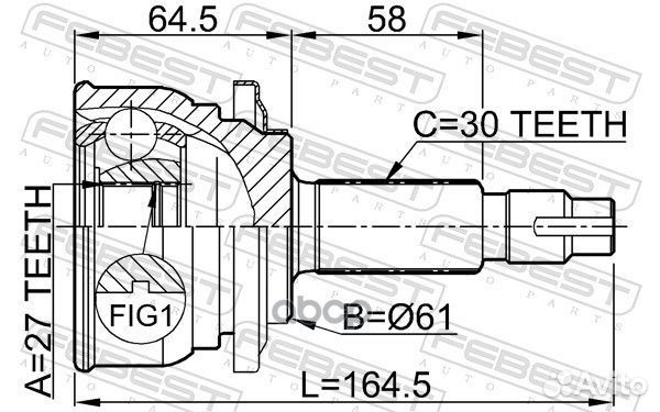 ШРУС наружный 27x61x30 (toyota RAV4 ACA3#/GSA3#