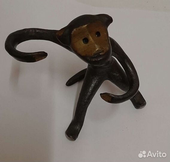 Обезьянка с рюмками СССР, бронза, мельхиор. Винтаж