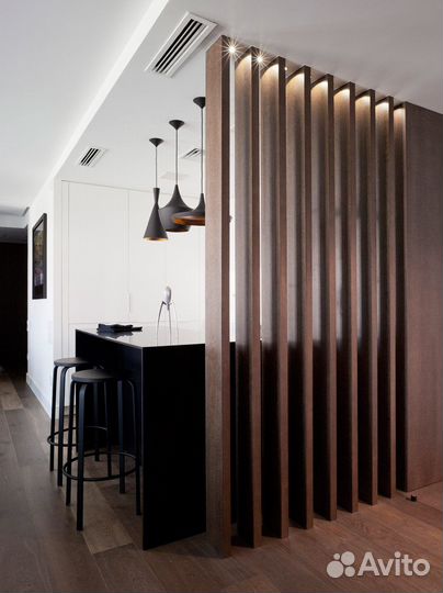 Декоративные рейки с монтажом