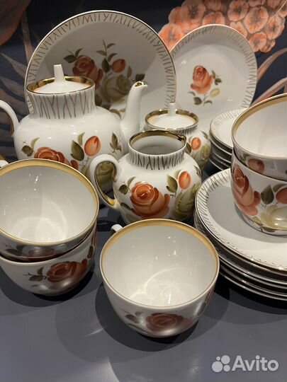 Фарфоровый сервиз чайный лфз СССР