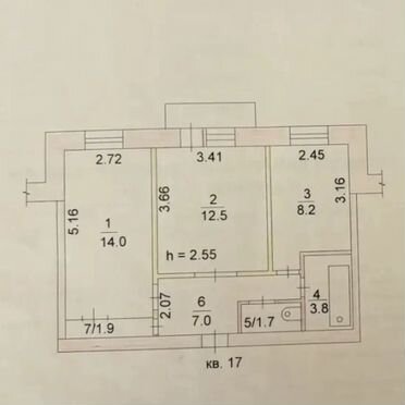 2-к. квартира, 49,5 м², 3/3 эт.