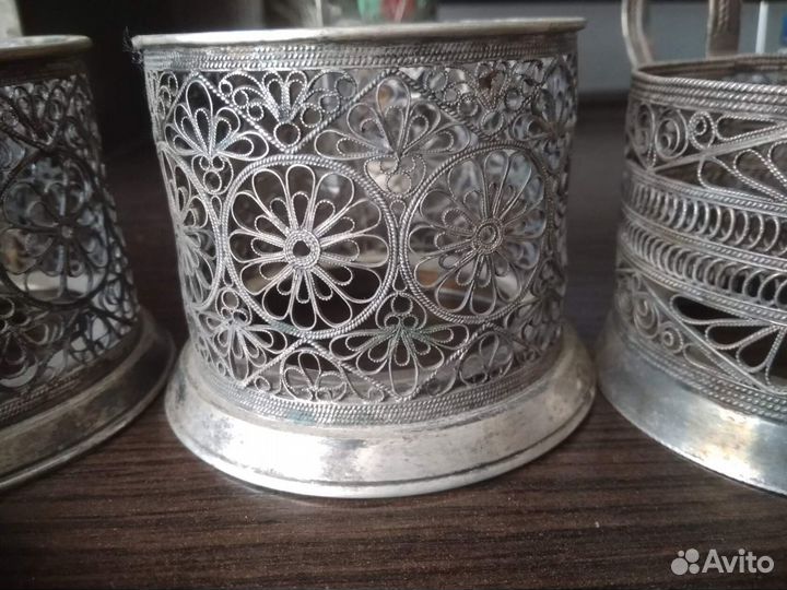 Подстаканники мельхиоровые - сканные