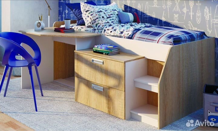 Детская кровать в скандинавском стиле 80х190