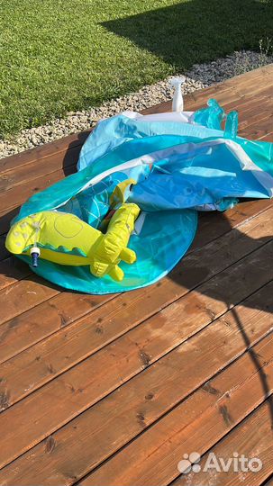Детский надувной бассейн с горкой