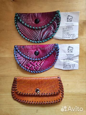 Кошельки кожаные, винтаж, СССР