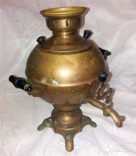 Самовар электрический латунь 3л