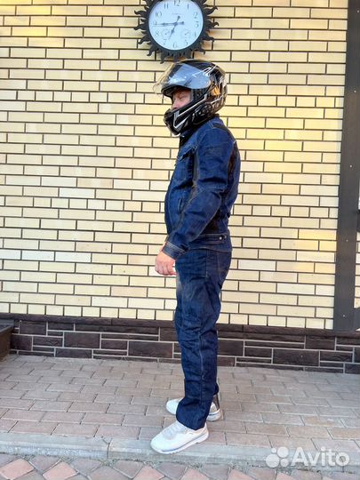 Мотокостюм мужской джинсовый с кевларом hawk moto