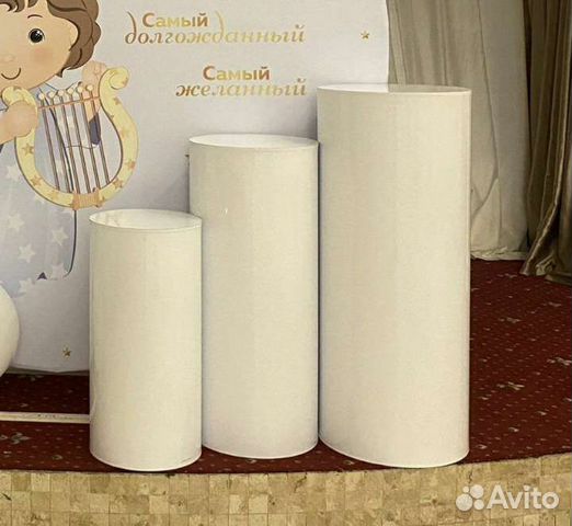 Тумбы круглые, квадратные зеркальные, цветные