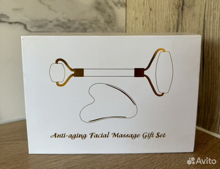 Набор: скребок гуаша и массажный роллер новый