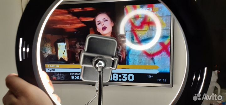 Кольцевая лампа 34см Профессиональный свет +Штатив