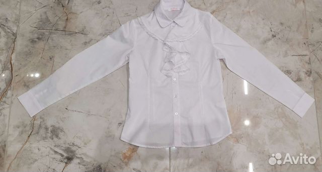 Рубашка белая для девочки 140-146