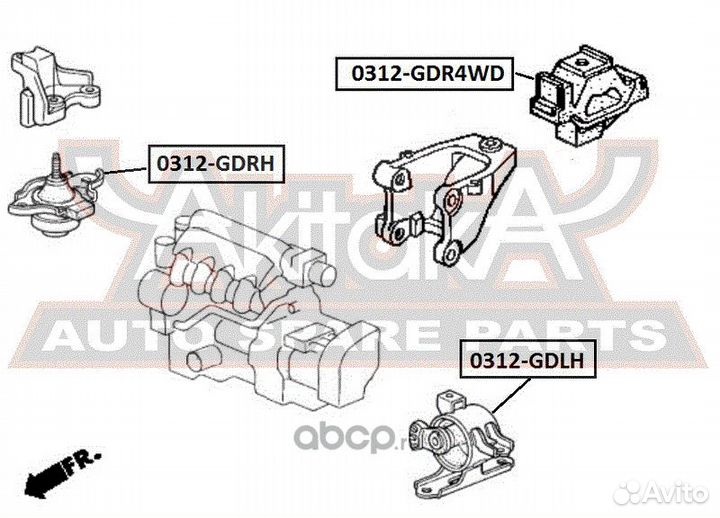 Подушка двигателя 4WD зад правлев