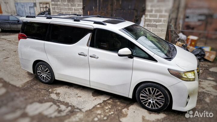 Рейлинги на крышу Toyota Alphard 30, черные