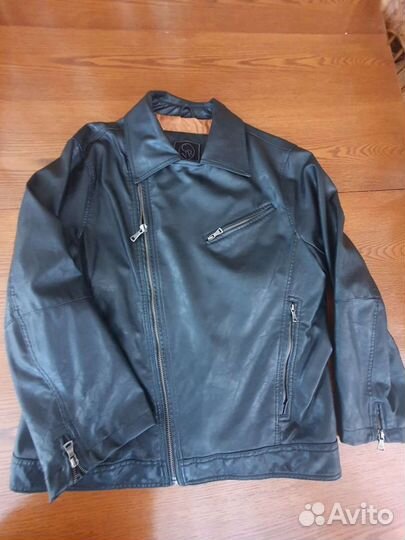 Кожаная куртка косуха мужская для мотоцикла