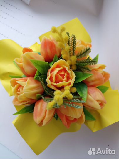 Букет тюльпанов из мыла ручной работы