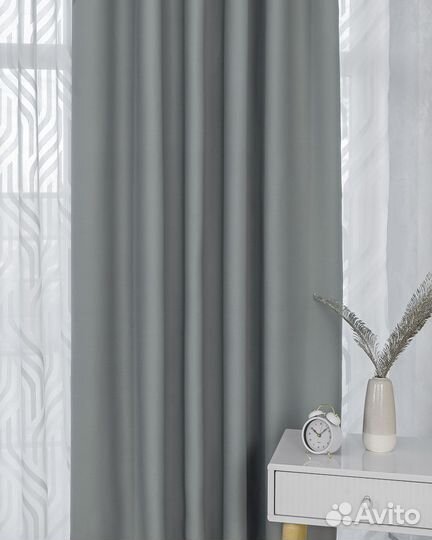 Шторы димаут Амадео холодный серый