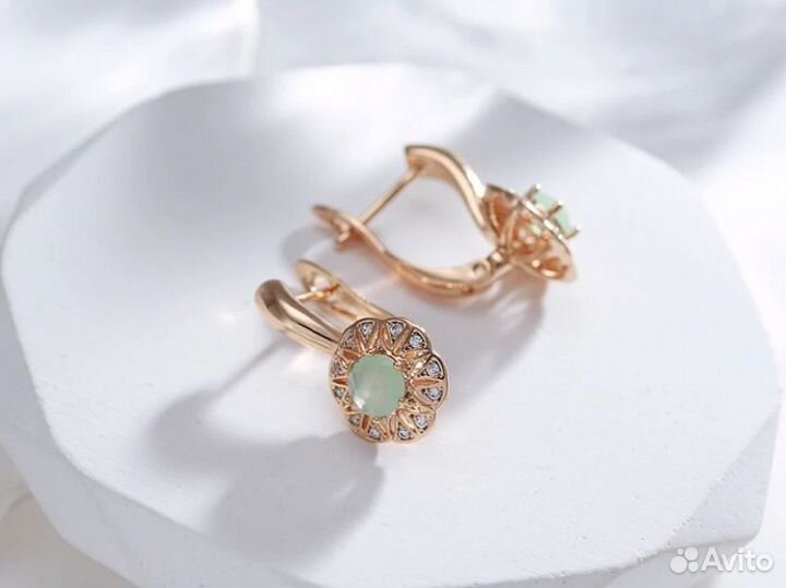 Комплект серьги+кольцо+цепочка