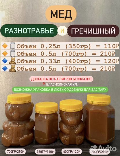 Мед разнотравье, мед гречишный