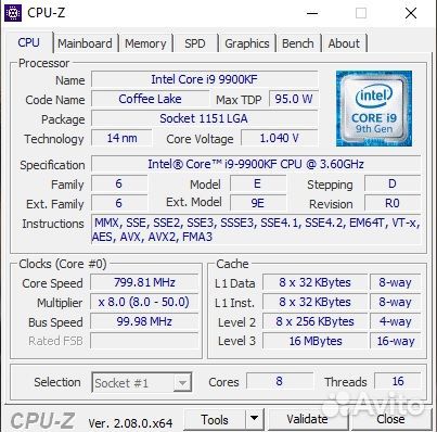 Intel core i9 9900kf + MSI Z370 SLI + 32Gb