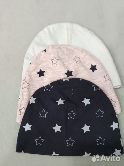 Набор детских шапочек 3-6 месяцев