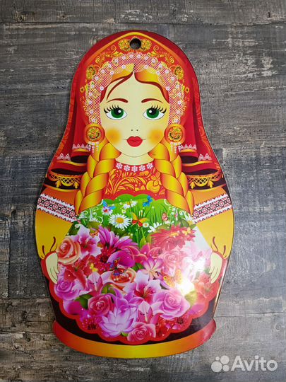 Разделочная доска дерево расписная матрешка