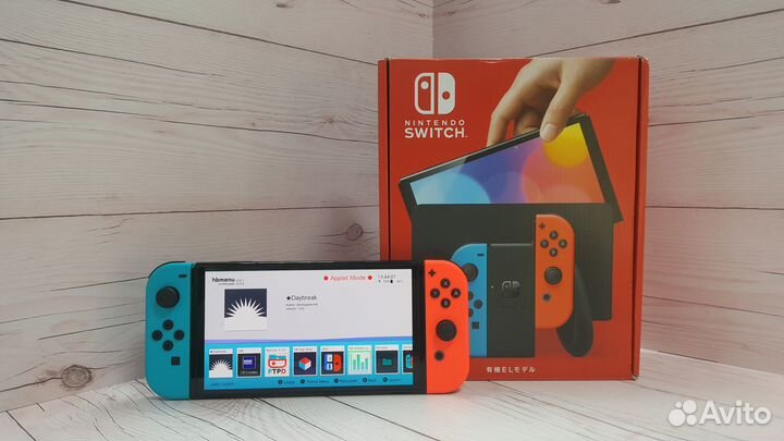 Nintendo Switch Oled Красно-Синяя + Чип + 512Gb