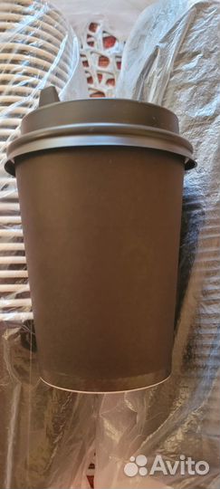 Бумажные стаканчики для кофе с крышкой 30 шт