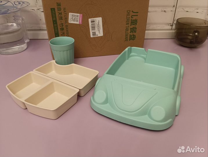 Набор детской посуды из бамбука