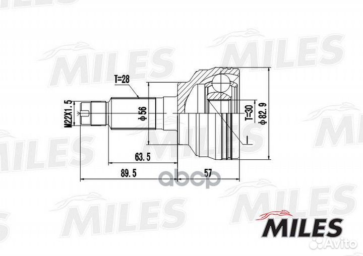 Шрус наружный mazda 626 1.8/2.0 97-02 (GKN 3033