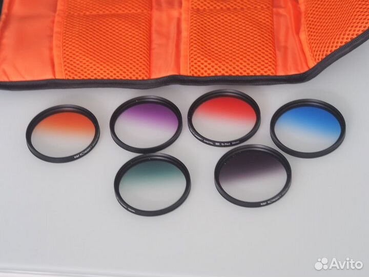 Фотофильтр градиентный 58 мм, 6 цветов, чехол