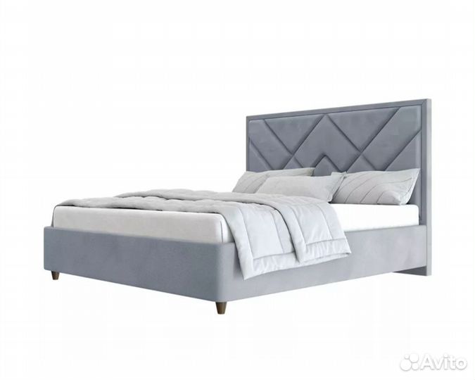 Кровать с мягким изголовьем двухспальная