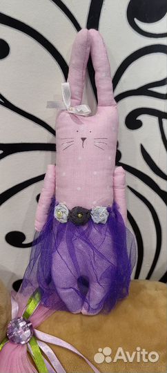 Игрушка Заяц в юбке ручная работа