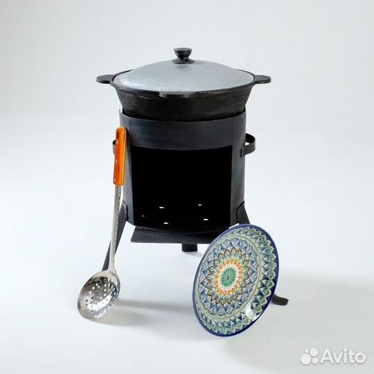 Набор для плова 4 предмета: казан 6л, печь под каз