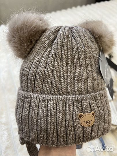 Комплект новый Шапка и снуд мальчик и девочка