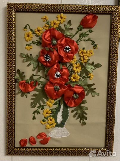 Картины, вышитые лентами