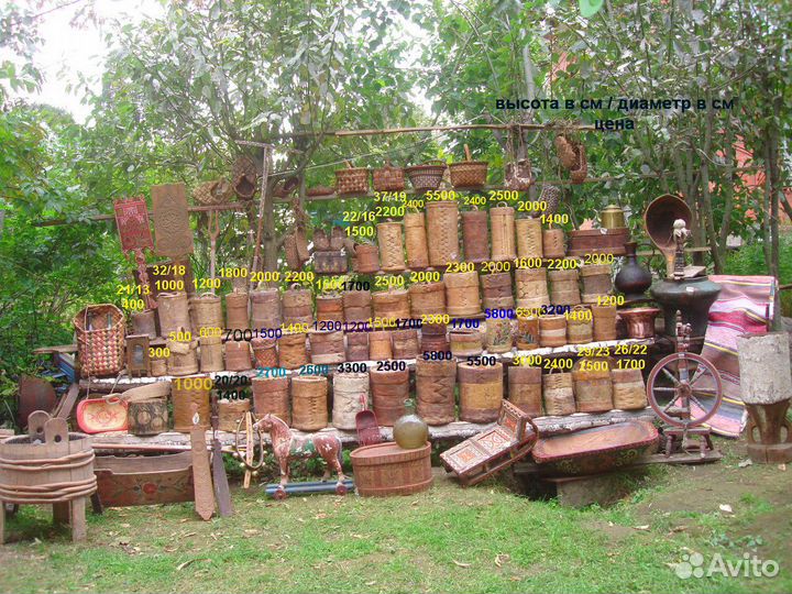 Плетеные берестяные корзинки короба туеса пестерь