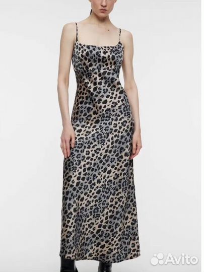 Платье комбинация bershka леопард