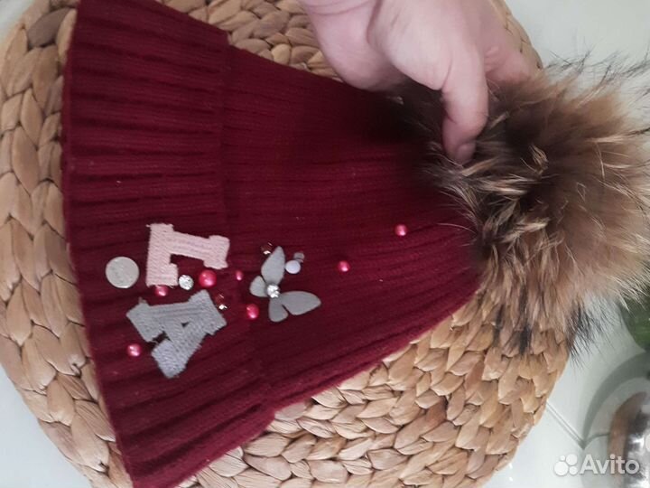 Зимняя шапка для девочки 3 года