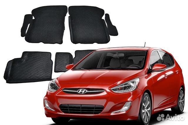 Коврики Ева Эва EVA Хендай Солярис 1 с бортами