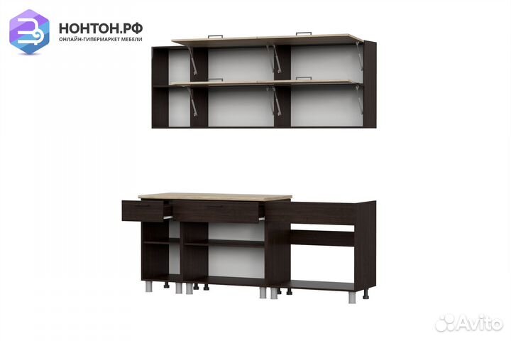 Кухня Мелания 2.0 м дуб венге / дуб сонома